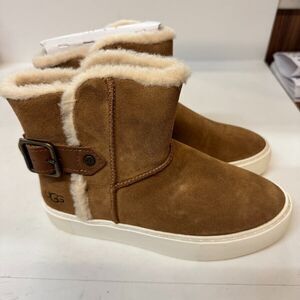 UGG Womens 5 M Brown Camel Aika Lined Mid Calf Boots DISPLAY FA3